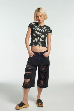 T-Shirts & Tops^The Ragged Priest Burn Acid Wash Baby Tee
