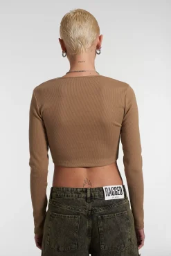 T-Shirts & Tops^The Ragged Priest Chain Long Sleeve Top Brown