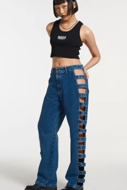 Jeans^The Ragged Priest Clouded Cut Out Dad Jean