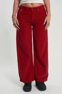 Jeans^The Ragged Priest Cord Release Jean - Chilli Pepper Red