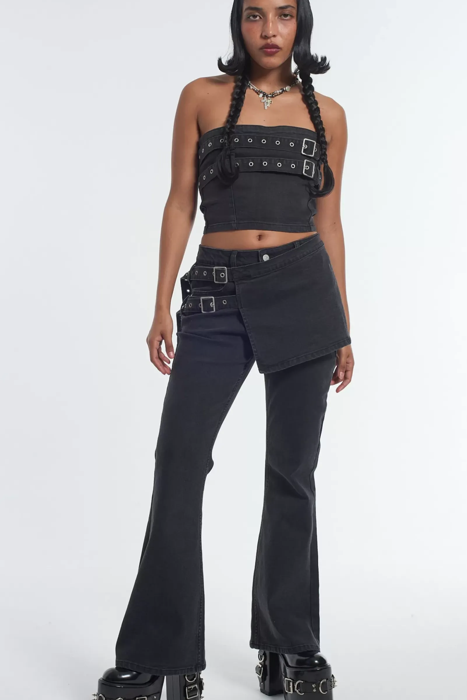 T-Shirts & Tops^The Ragged Priest Denim Darkness Corset