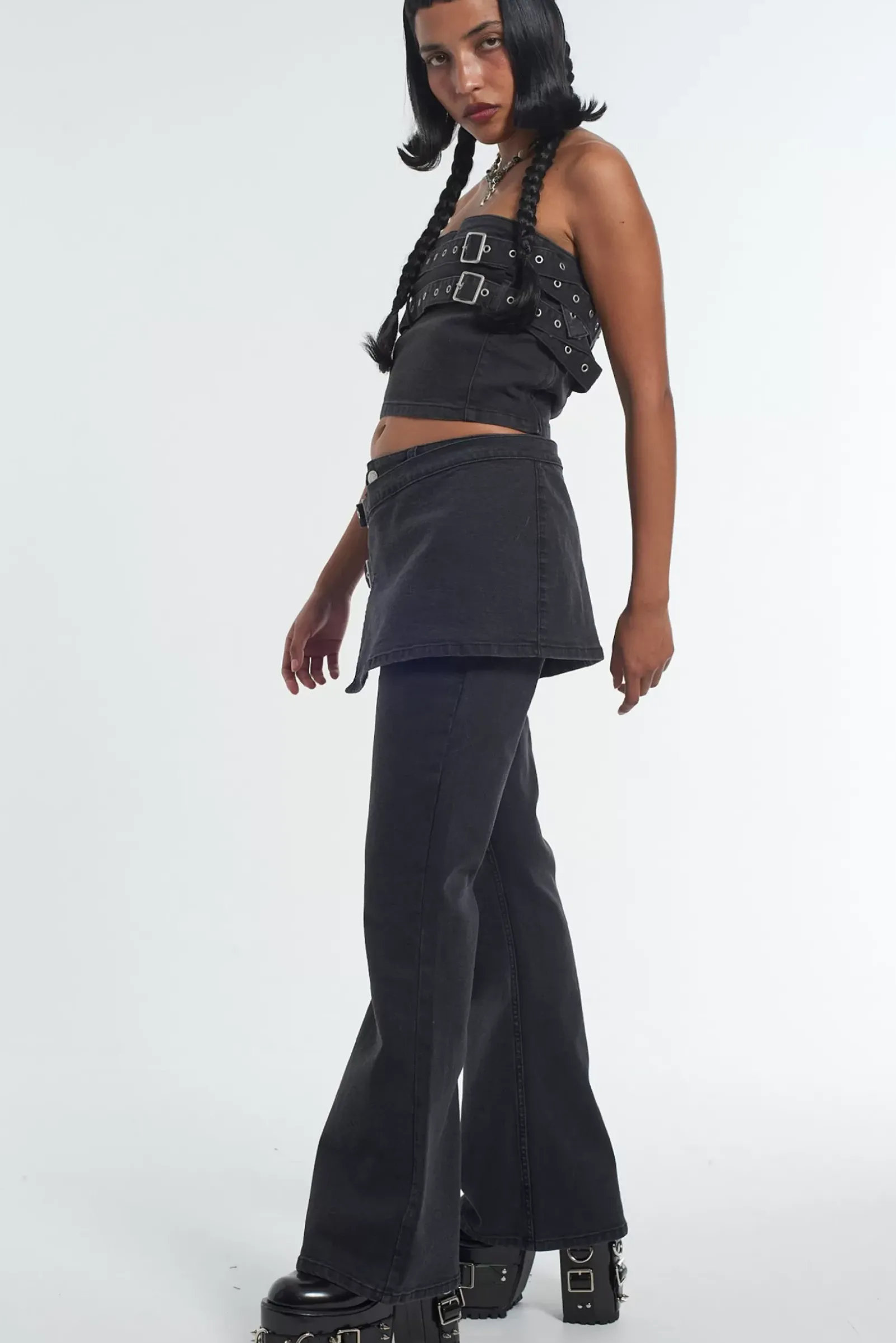 T-Shirts & Tops^The Ragged Priest Denim Darkness Corset