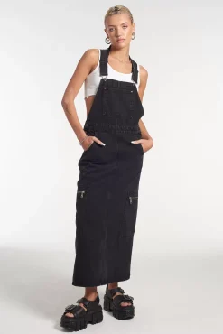 Dresses^The Ragged Priest Dungaree Maxi Dress Charcoal