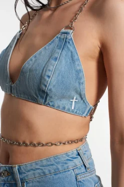 T-Shirts & Tops^The Ragged Priest Gwen Denim Bralette