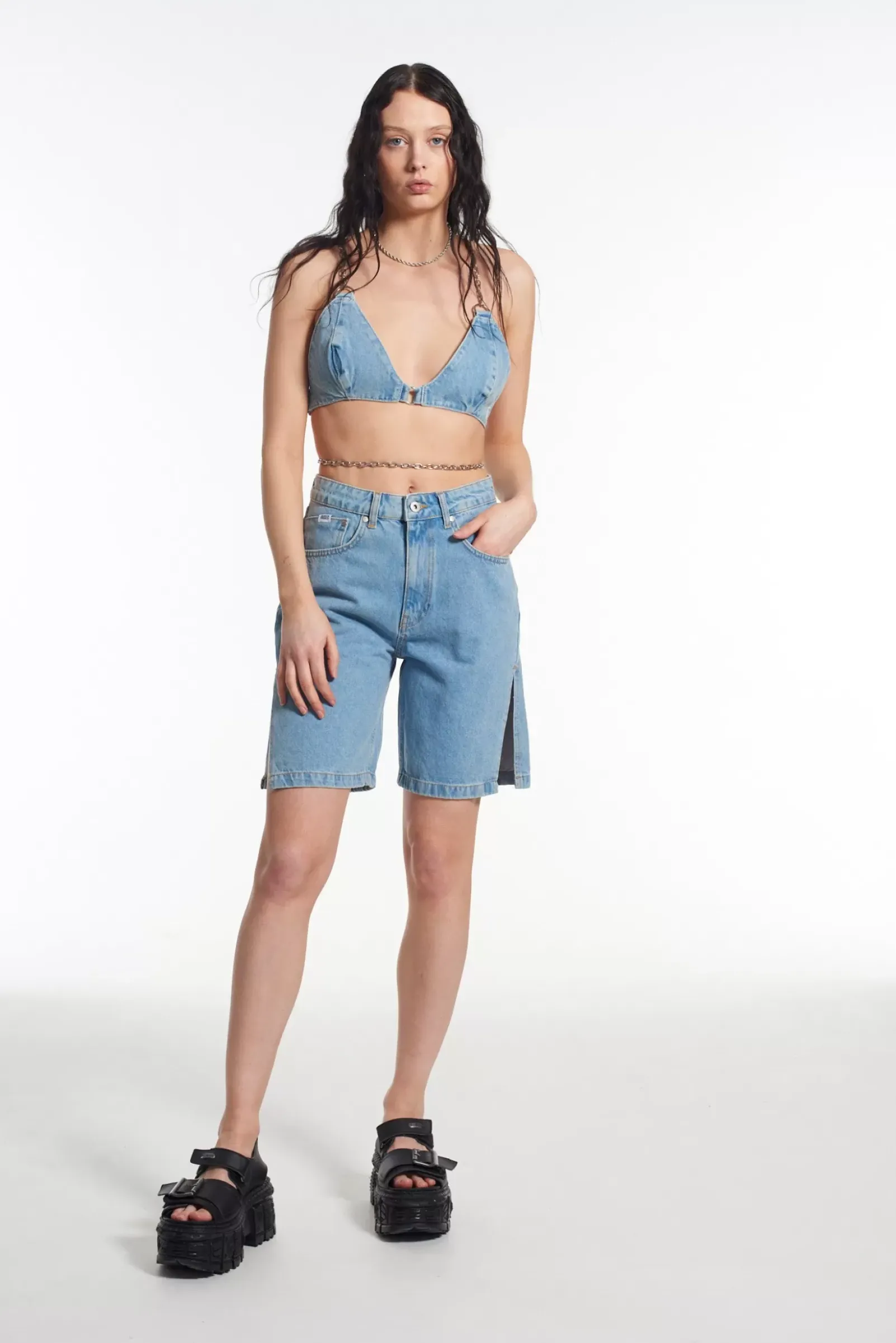 T-Shirts & Tops^The Ragged Priest Gwen Denim Bralette
