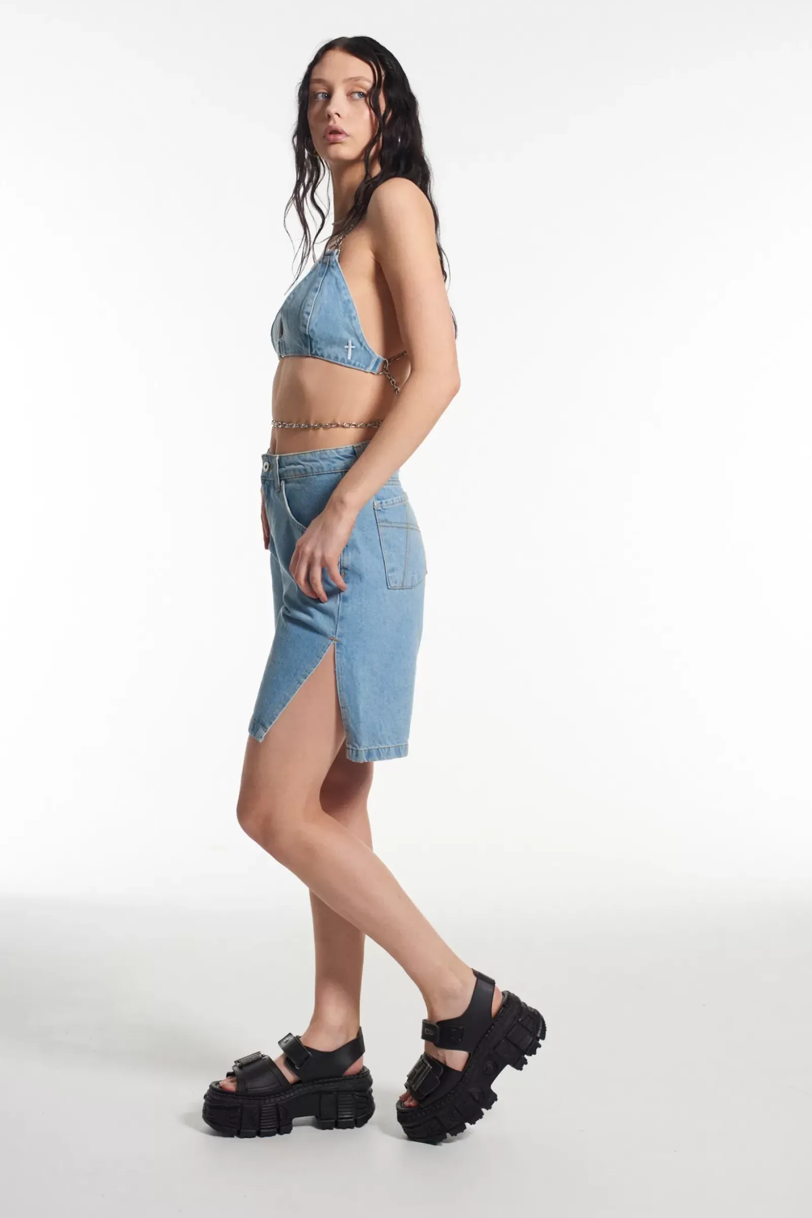 T-Shirts & Tops^The Ragged Priest Gwen Denim Bralette