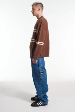 Knitwear, Sweatshirts & Hoodies^The Ragged Priest Kickers Classics Brown Panelled Jumper With Logo