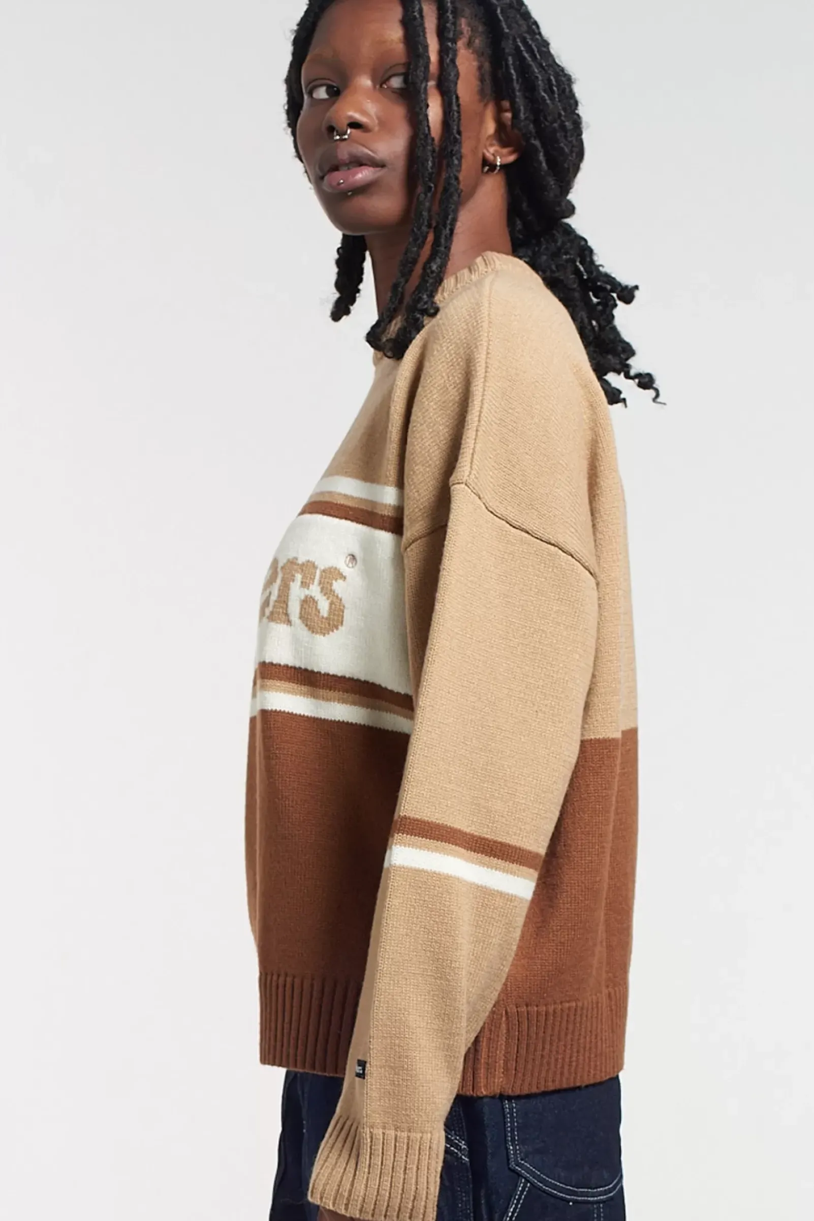 Knitwear & Sweats^The Ragged Priest Kickers Classics Brown Tonal Knitted Jumper