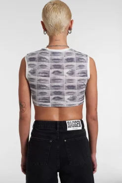 T-Shirts & Tops^The Ragged Priest Lip Print Handkerchief Top