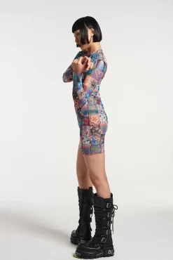 Dresses^The Ragged Priest Memories Mesh Long Sleeve Dress