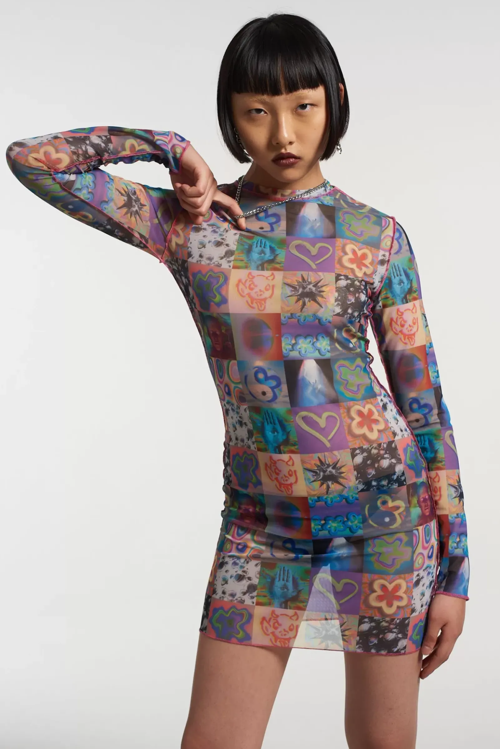 Dresses^The Ragged Priest Memories Mesh Long Sleeve Dress