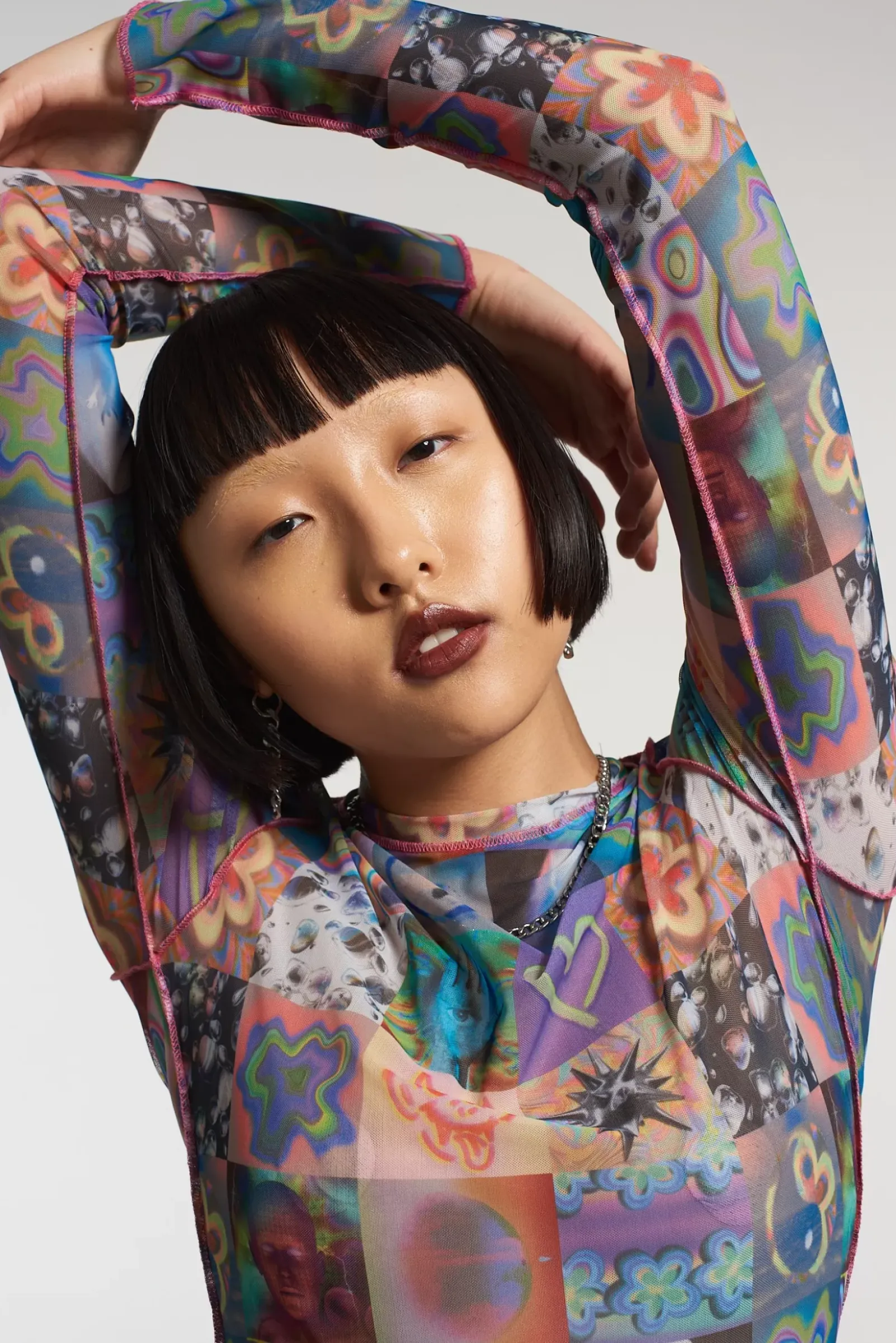 Dresses^The Ragged Priest Memories Mesh Long Sleeve Dress