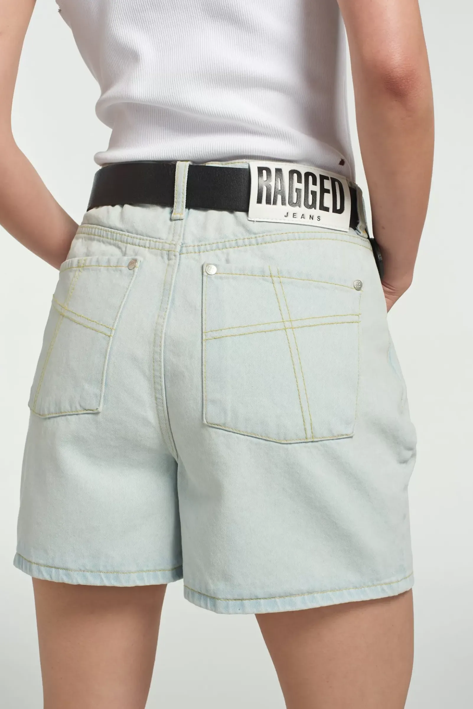 Skirts & Shorts^The Ragged Priest Mom Short Stonewash