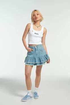 Skirts & Shorts^The Ragged Priest Morticia Mini Skirt Blue