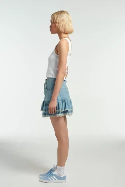Skirts & Shorts^The Ragged Priest Morticia Mini Skirt Blue