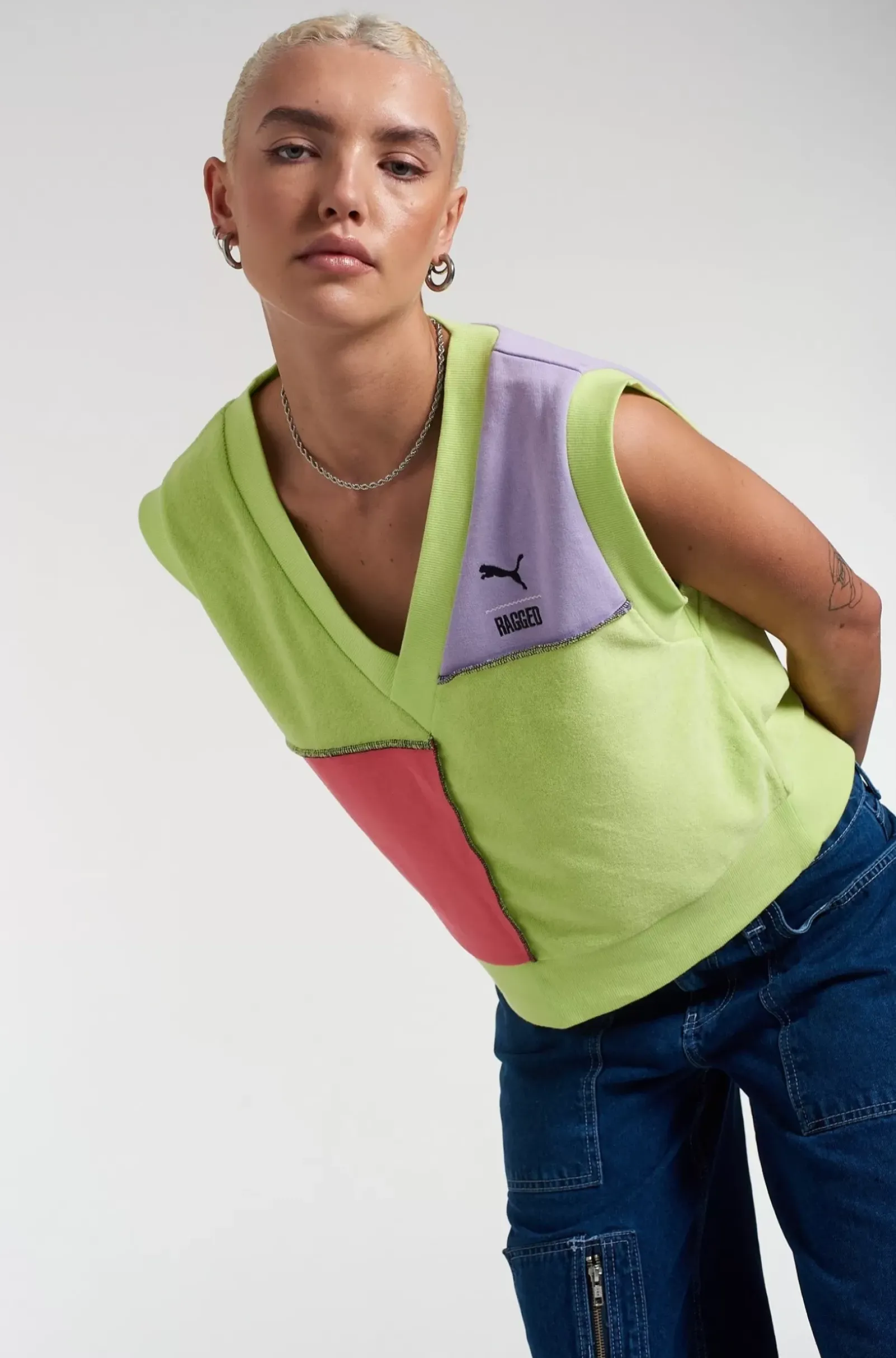 Knitwear & Sweats^The Ragged Priest Puma X vest Colour Block