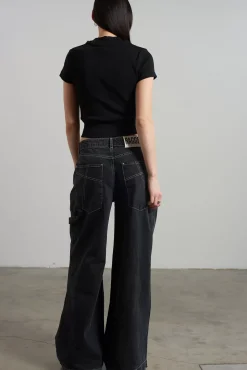 T-Shirts & Tops^The Ragged Priest Ragged Black Ribbed Short Sleeve Tee
