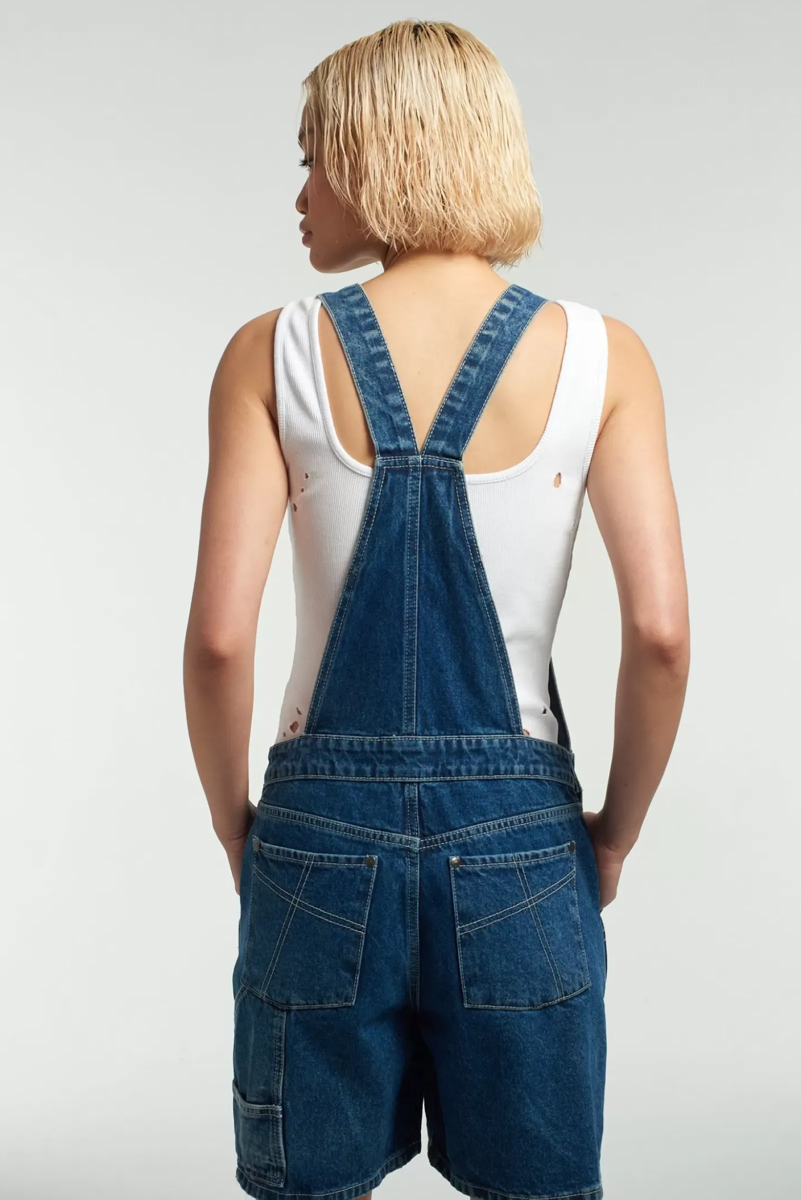 Skirts & Shorts^The Ragged Priest Ragged Blue Dungaree Shorts