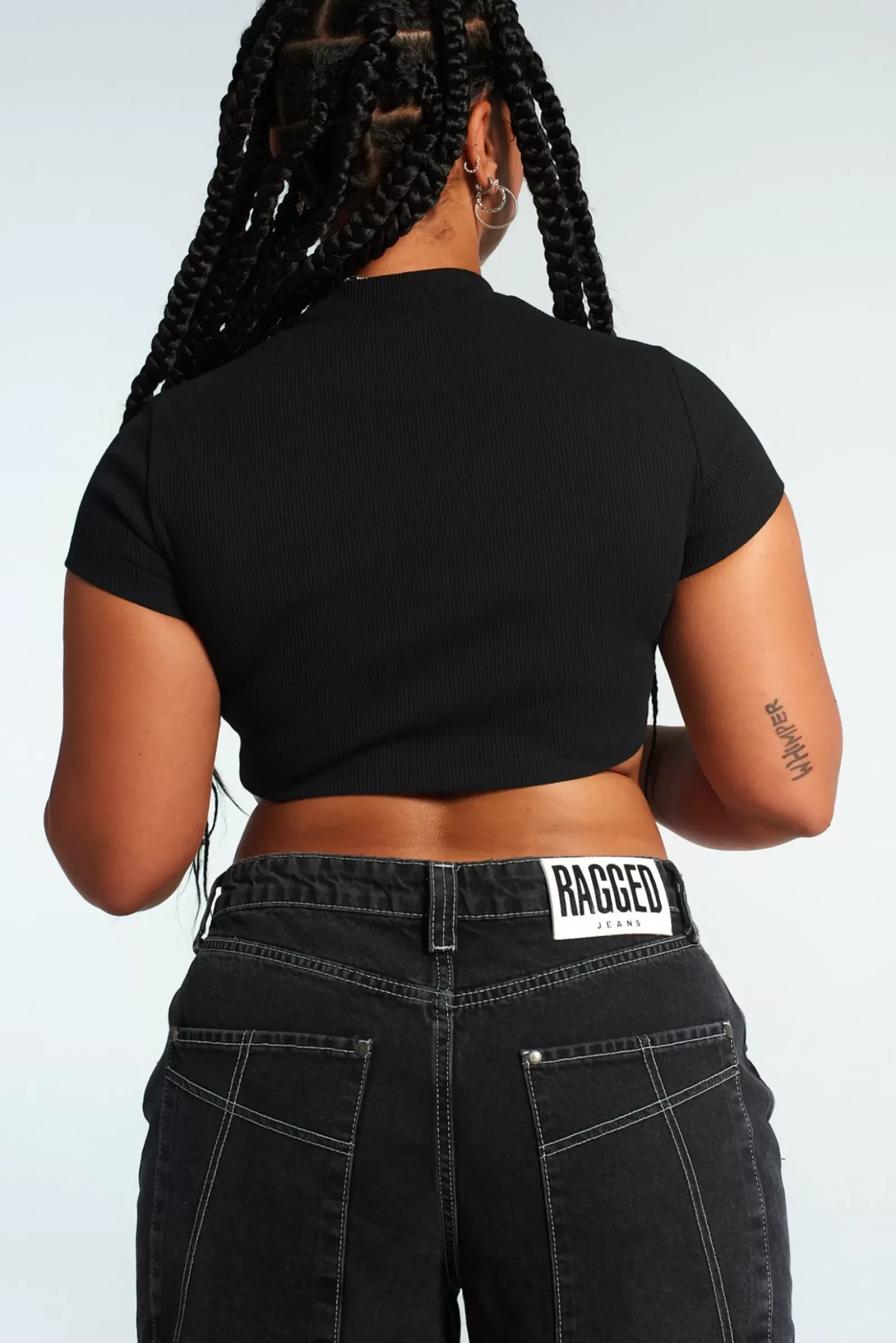 T-Shirts & Tops^The Ragged Priest Ragged Diamante Black Cropped Tee
