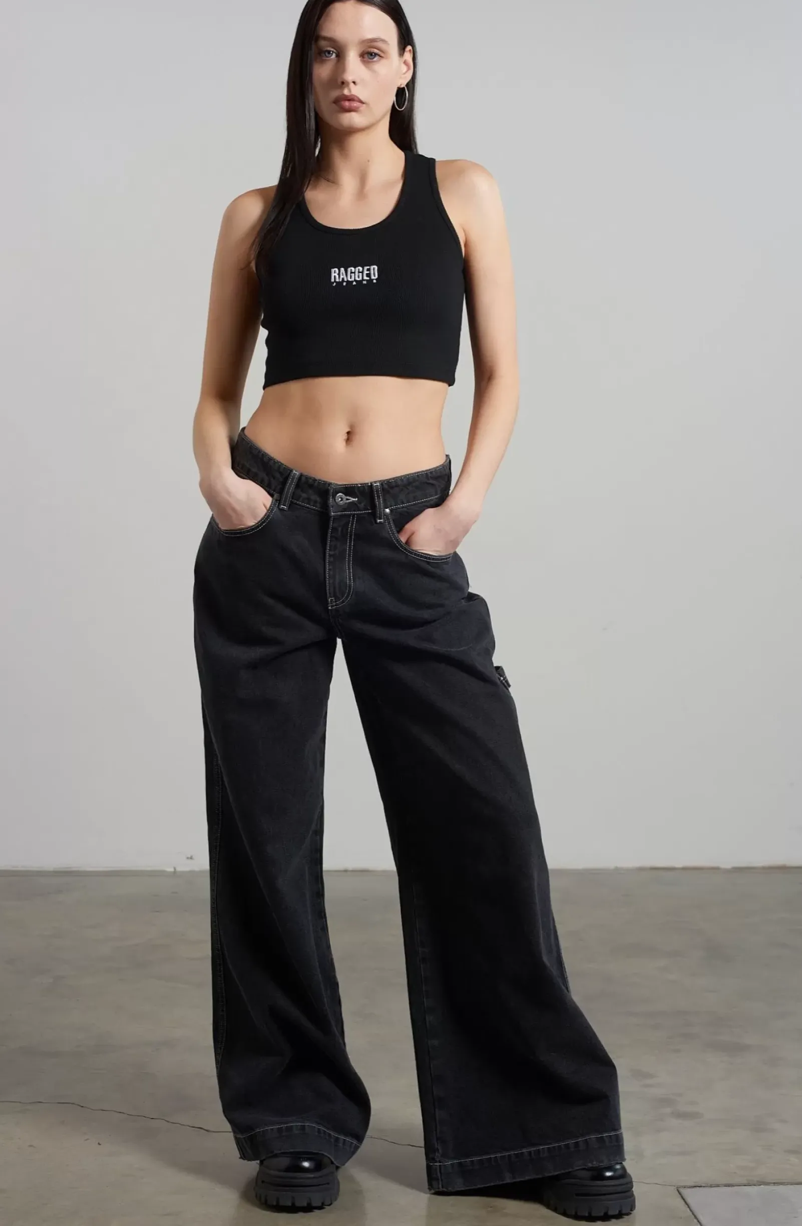 T-Shirts & Tops^The Ragged Priest Raggedribbed Vest Black
