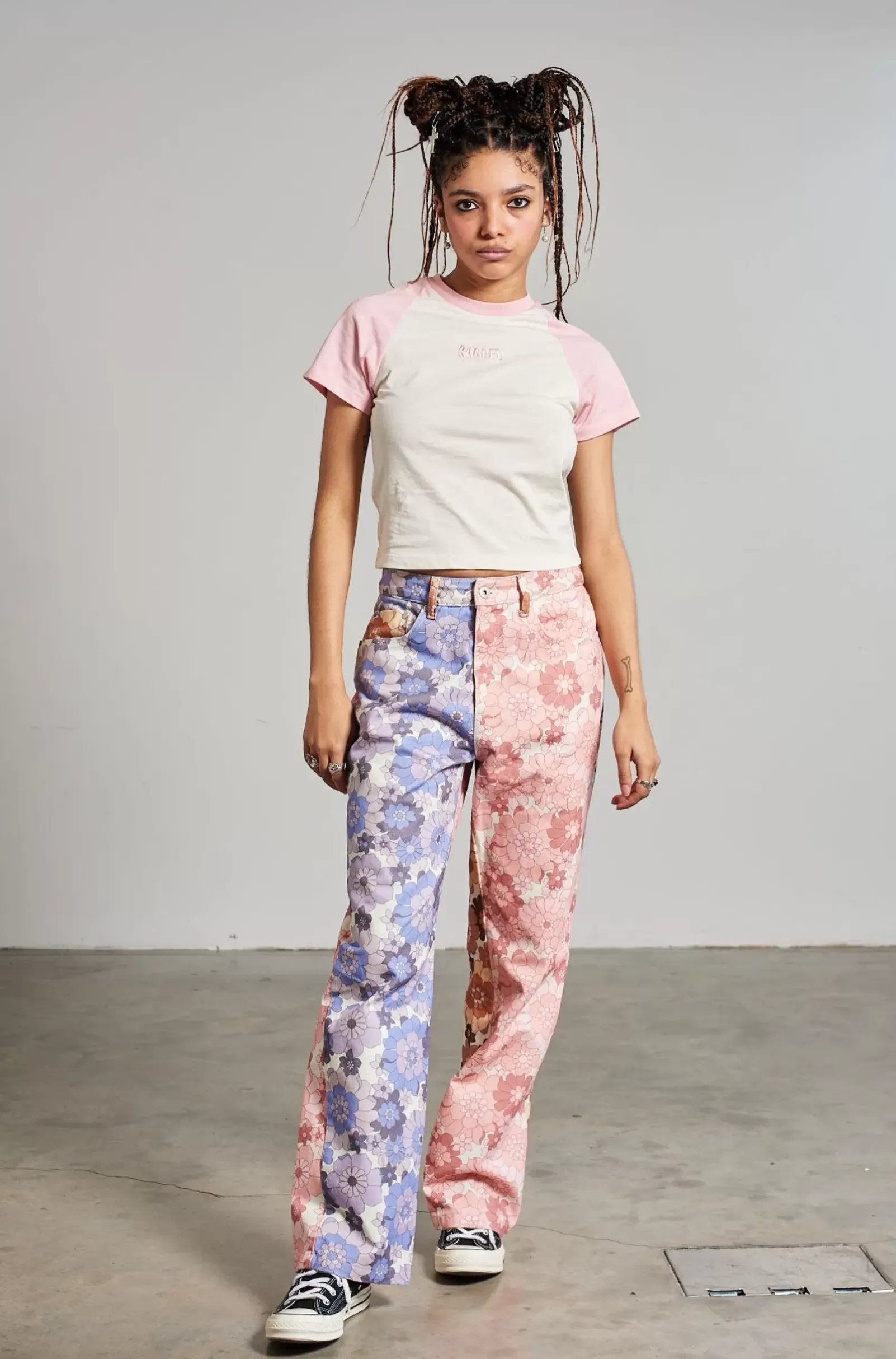 T-Shirts & Tops^The Ragged Priest Ragged White & Pink Raglan Top