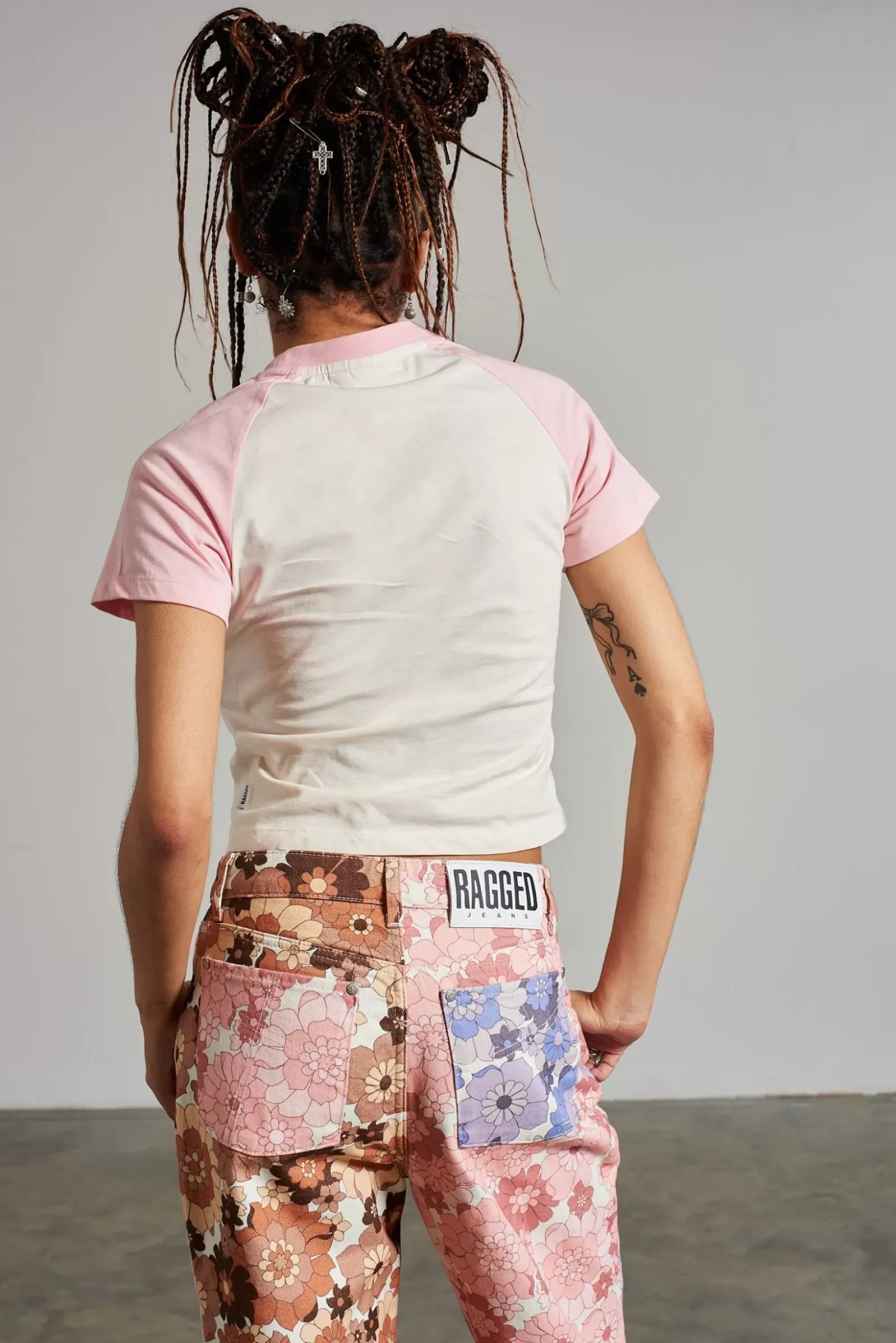 T-Shirts & Tops^The Ragged Priest Ragged White & Pink Raglan Top