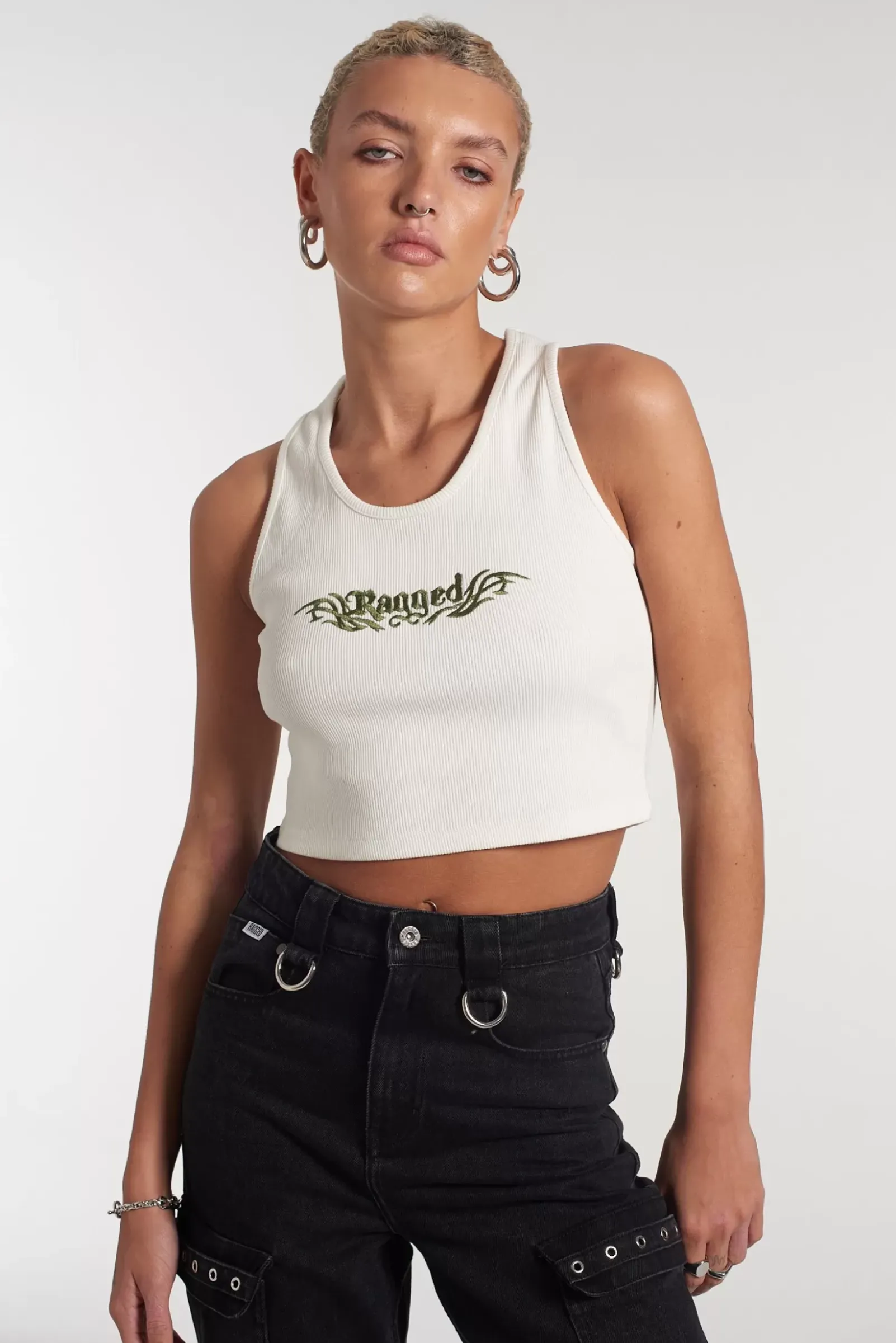 T-Shirts & Tops^The Ragged Priest Ragged White Ribbed Vest Top