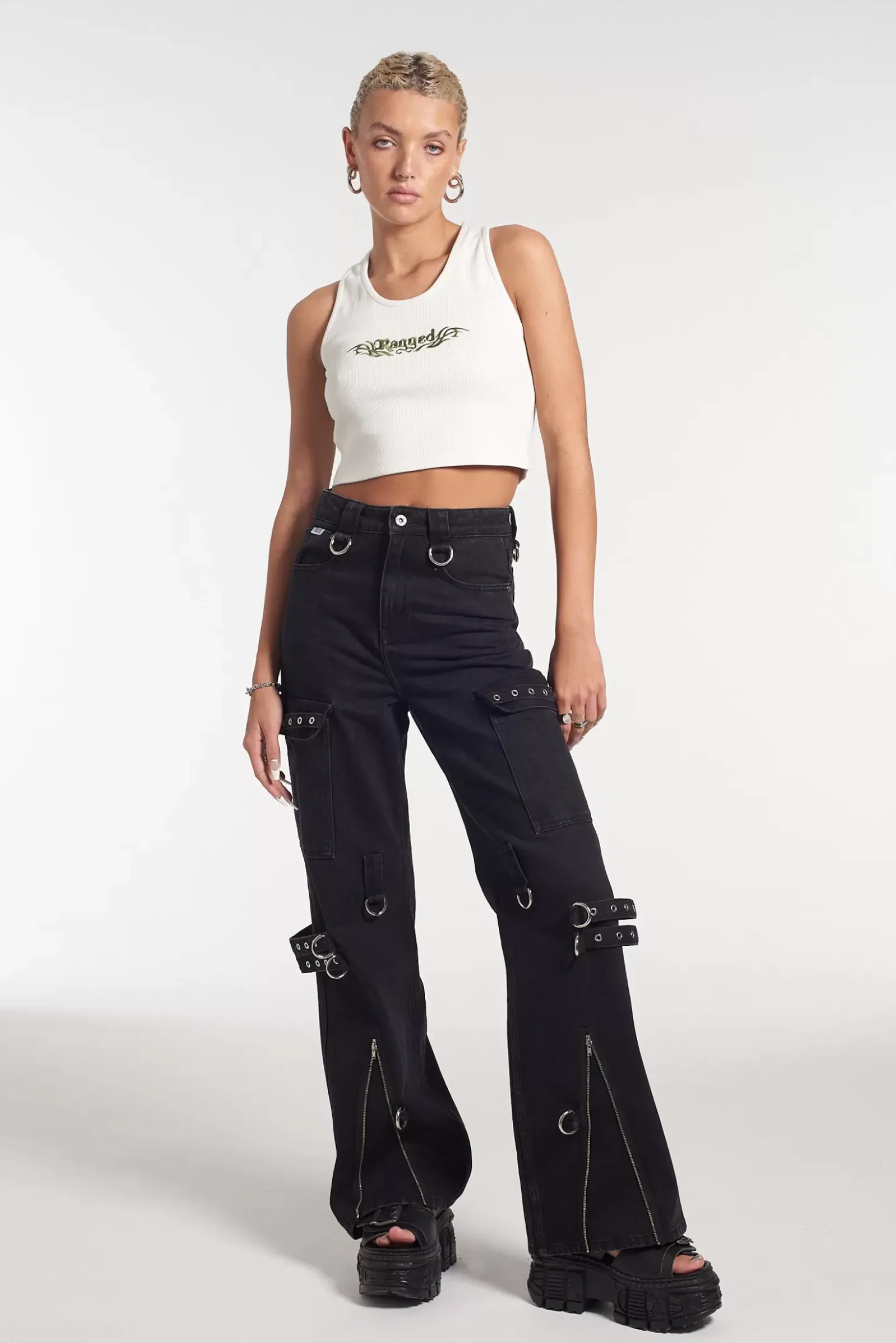 T-Shirts & Tops^The Ragged Priest Ragged White Ribbed Vest Top