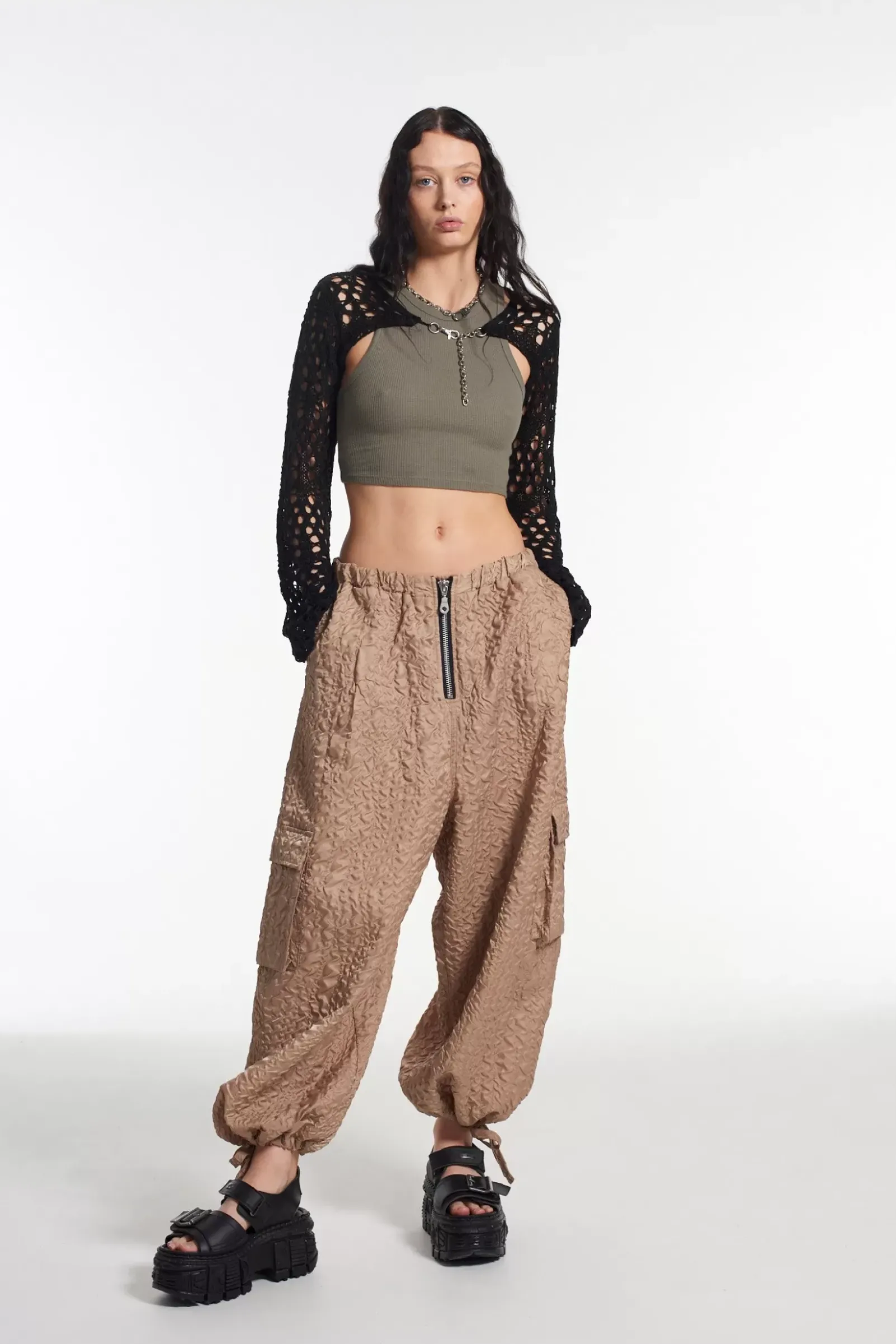 T-Shirts & Tops^The Ragged Priest Scorpion Cut Out Shrug Knit Top