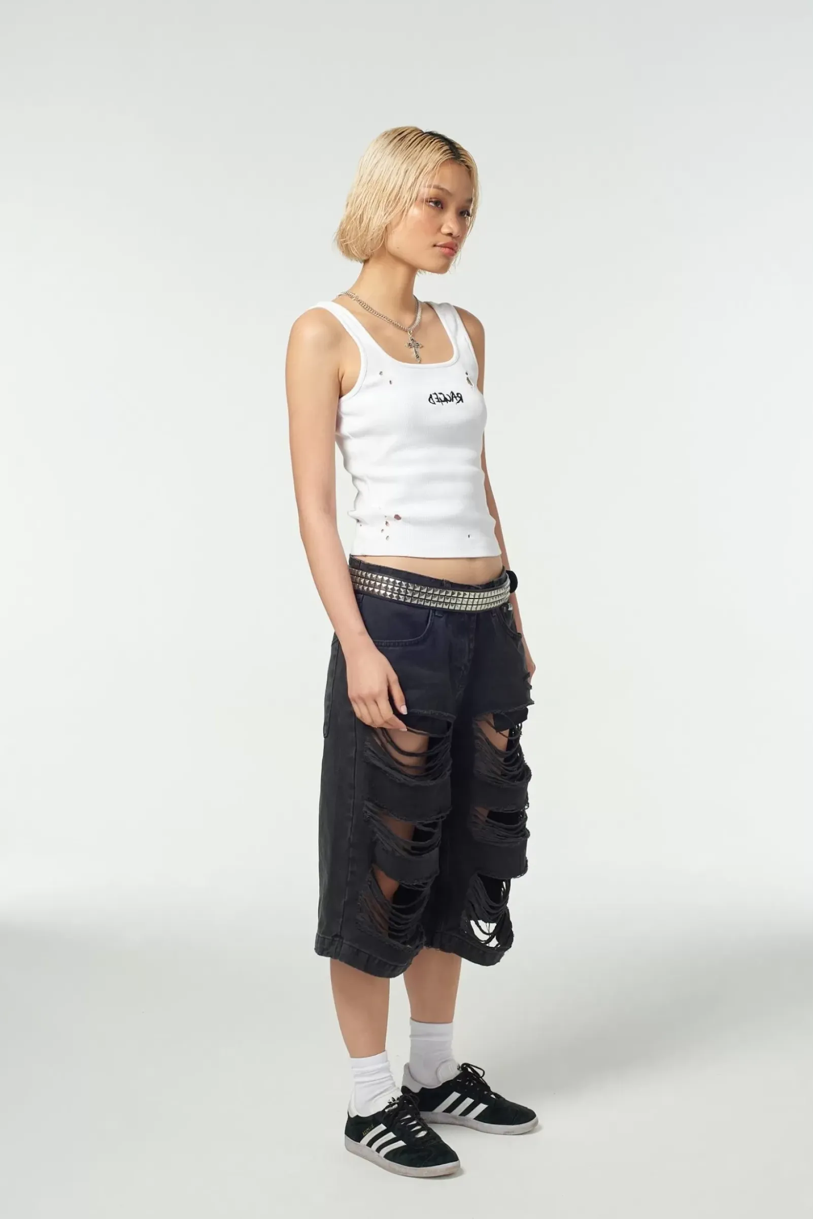 Skirts & Shorts^The Ragged Priest Shredder Distressed Skater Short