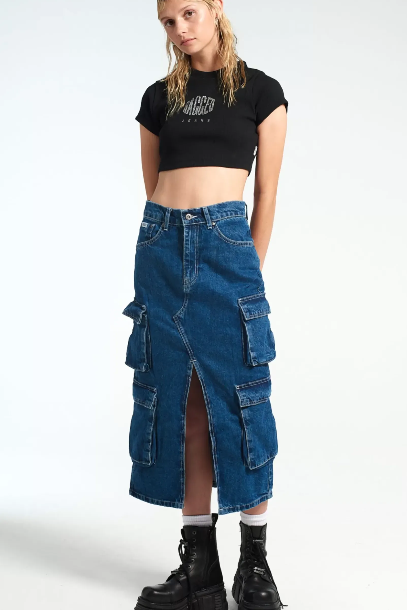 Skirts & Shorts^The Ragged Priest Soda Combat Skirt - Blue