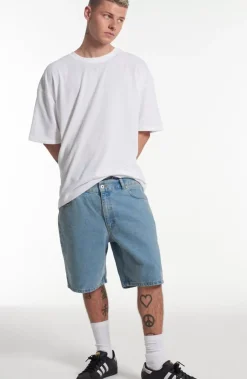 Jeans^The Ragged Priest Straight Leg Shorts Mid Blue