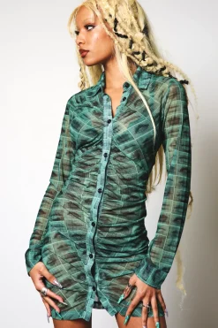 Dresses^The Ragged Priest Vocal Mesh Shirt Dress