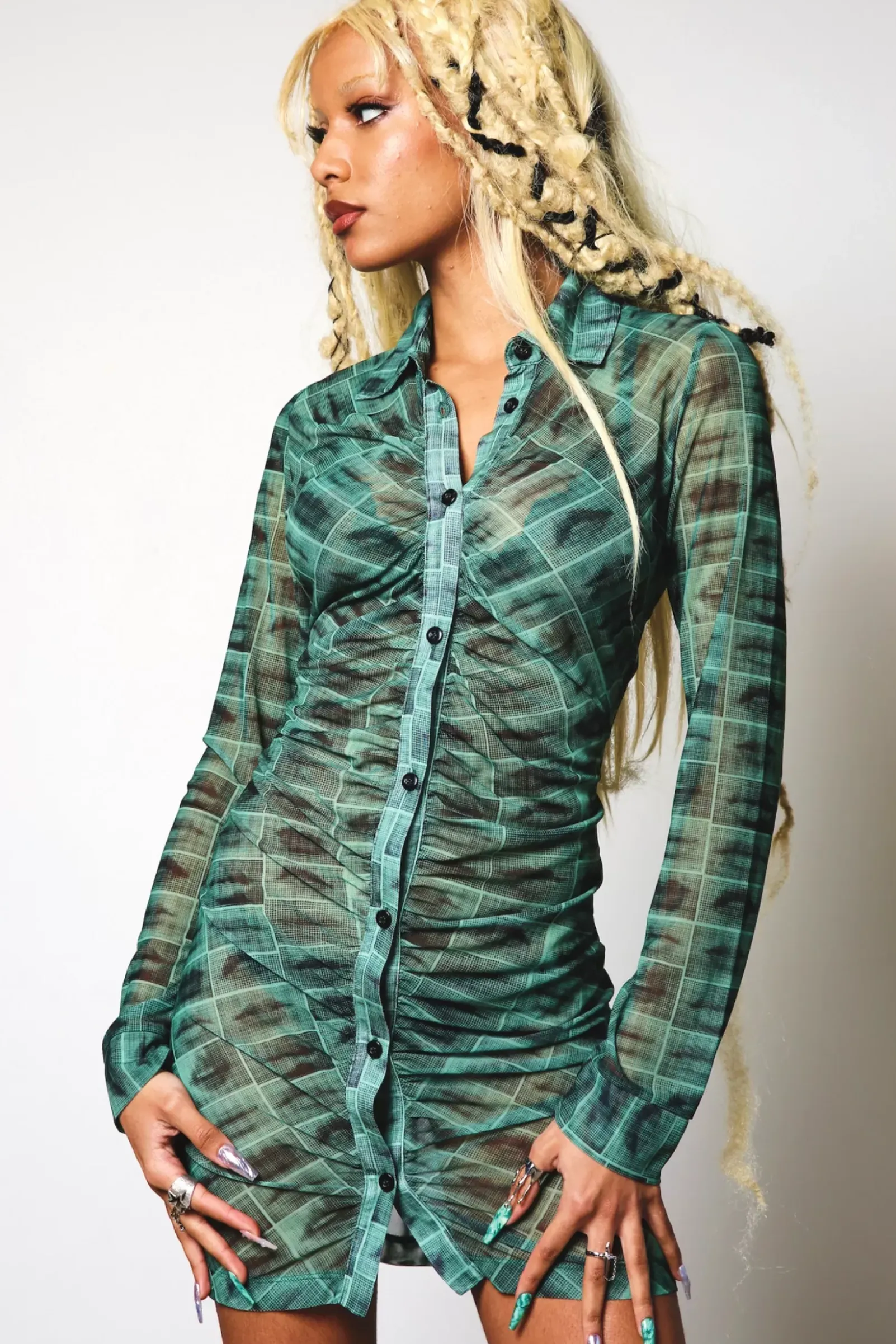 Dresses^The Ragged Priest Vocal Mesh Shirt Dress