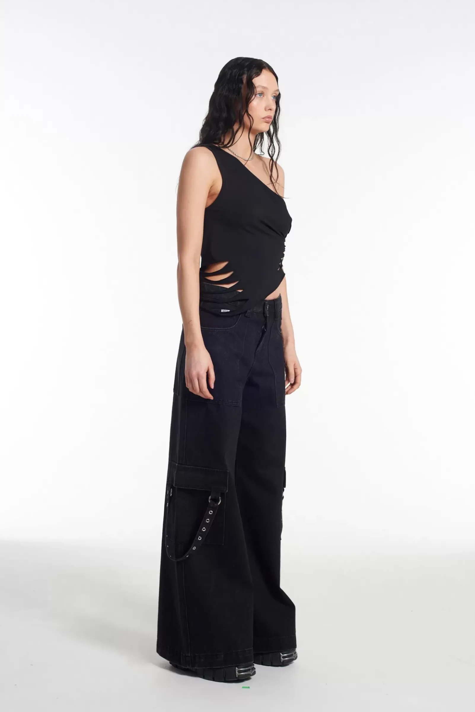 T-Shirts & Tops^The Ragged Priest Web Slashed Vest Top