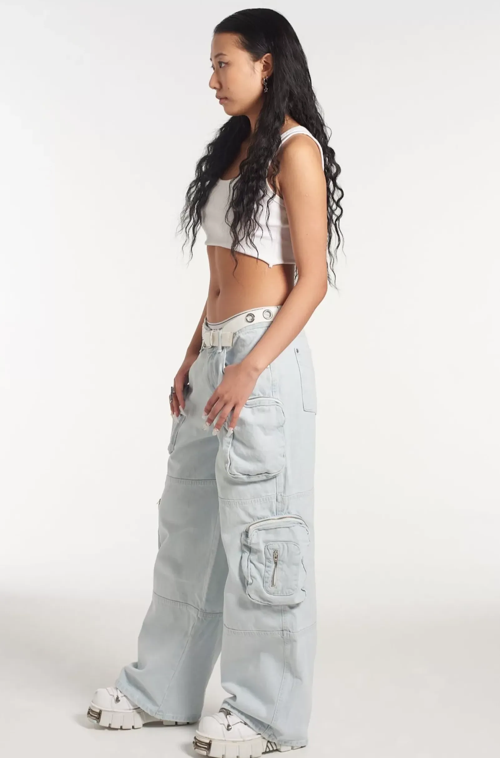 Jeans^The Ragged Priest Zip Combat Release Jean Stonewash