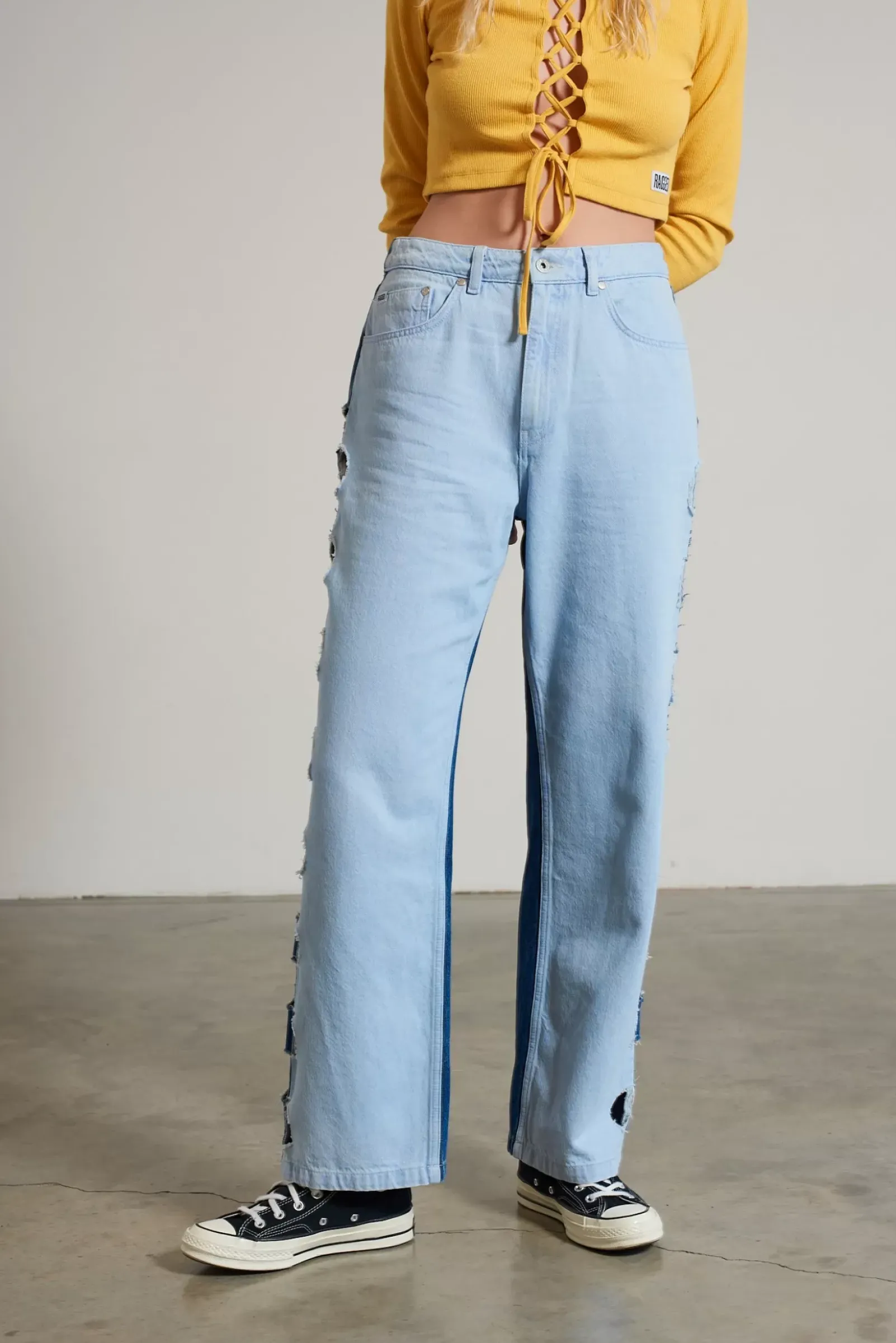 Jeans^The Ragged Priest Zonked Cut Out Dad Jean